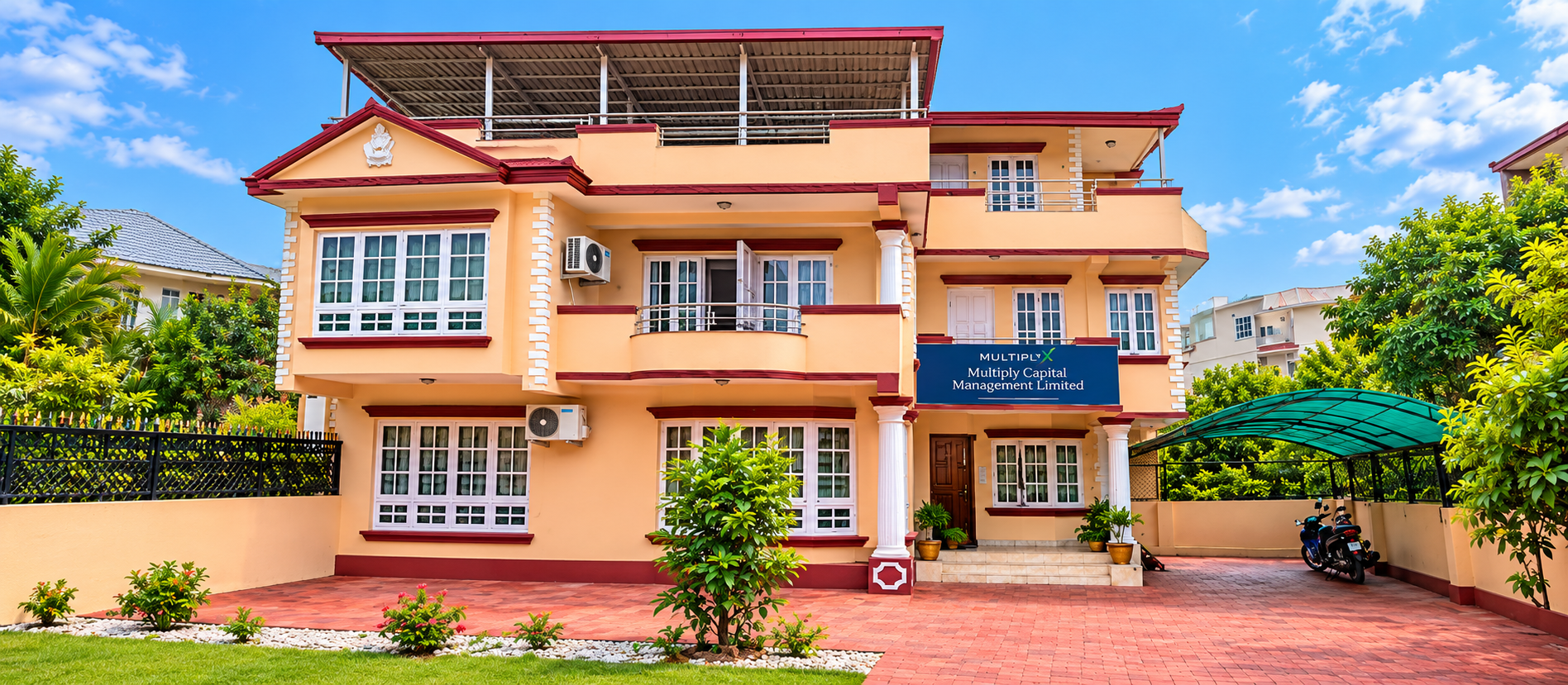 Multiply Capital Management Limited office building with the company sign above its entrance